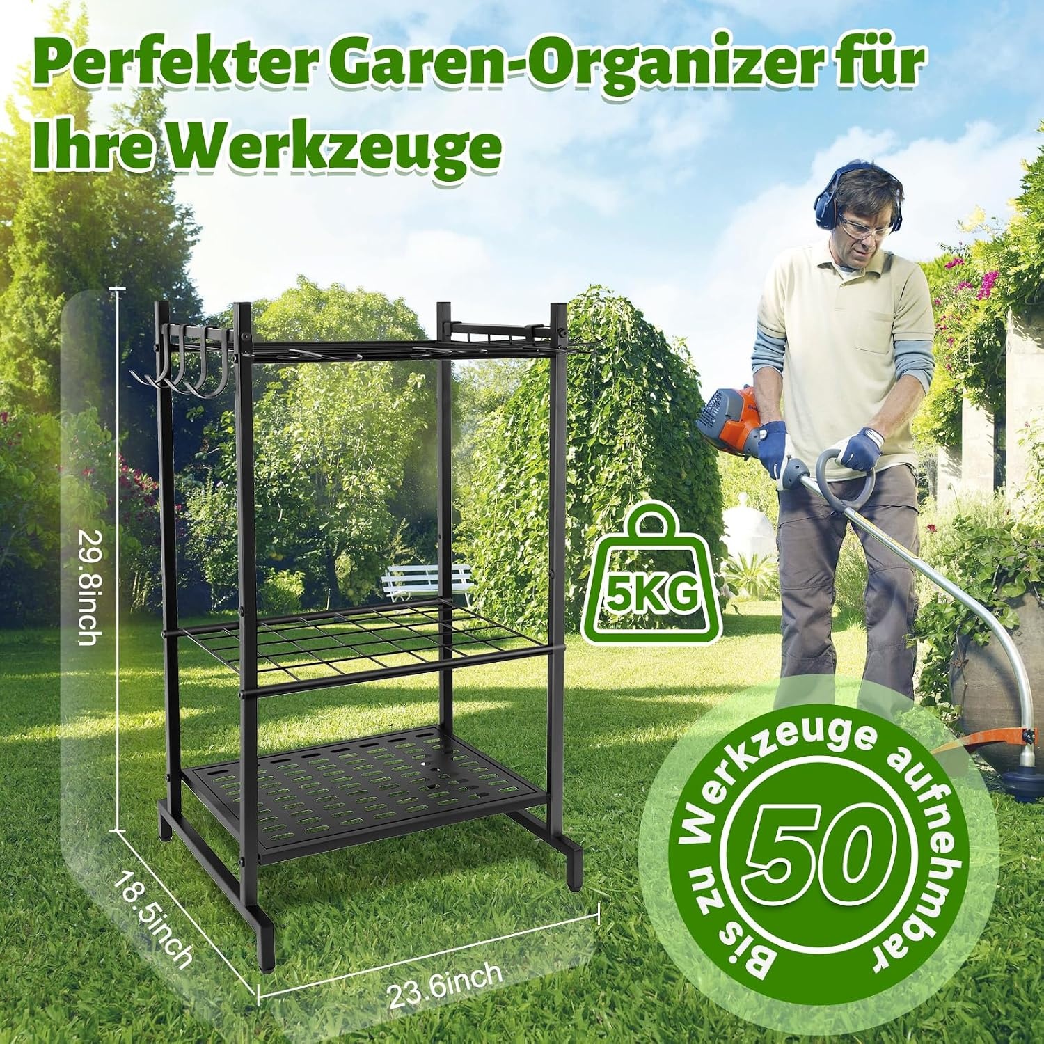 Staande Tuingereedschapshouder 35 Sleuven, 4+9 Haken | 28% Korting
