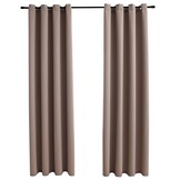 Verduisterende Gordijnen Taupe met Ringen - 2 Stuks (140x175 cm) - 28% Korting