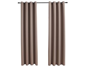 Verduisterende Gordijnen Taupe met Ringen - 2 Stuks (140x175 cm) - 28% Korting