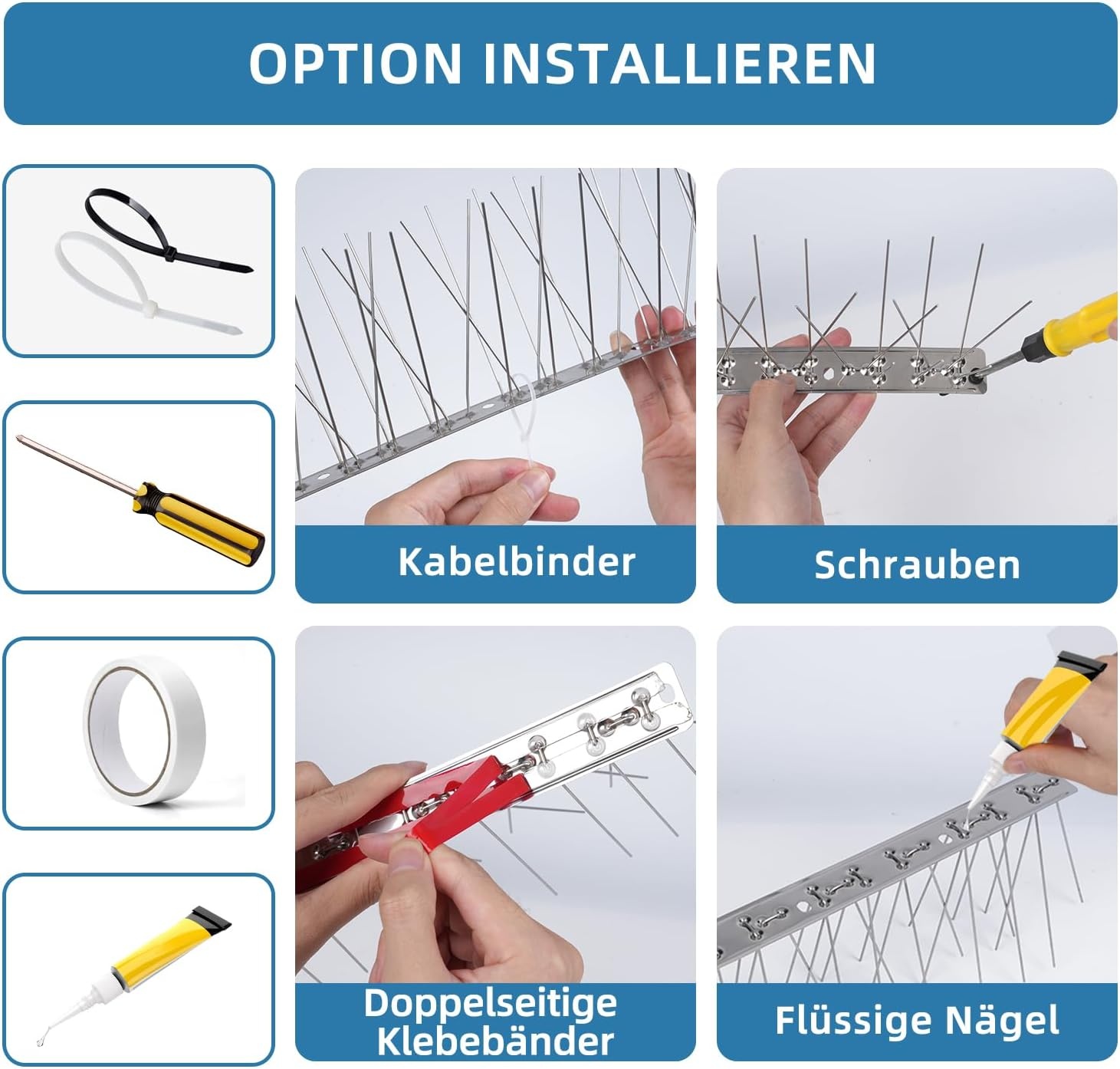 Vogelwering Spikes RVS - 10,56m - Diervriendelijk & Voorgemonteerd - 29% Korting