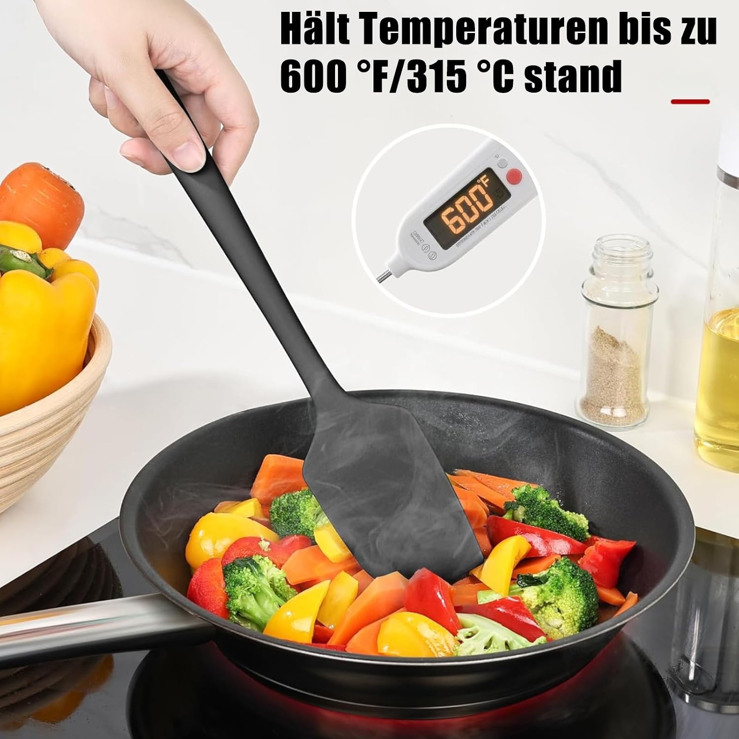 Siliconen Spatel & Deegschraper Set 3-delig Zwart | 39% Korting