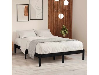 Massief Grenenhouten Bedframe - Zwart - 200x200cm - 53% Korting!