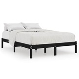 Massief Grenenhouten Bedframe - Zwart - 200x200cm - 53% Korting!