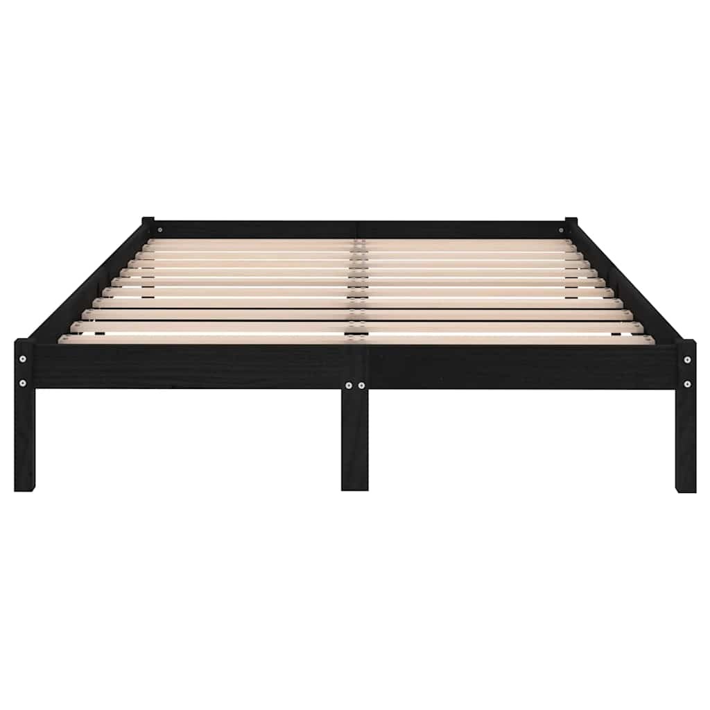 Massief Grenenhouten Bedframe - Zwart - 200x200cm - 53% Korting!