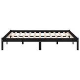 Massief Grenenhouten Bedframe - Zwart - 200x200cm - 53% Korting!