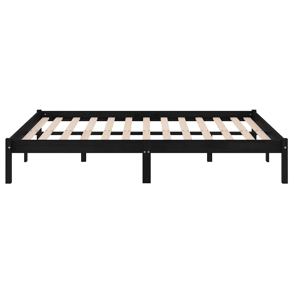 Massief Grenenhouten Bedframe - Zwart - 200x200cm - 53% Korting!