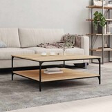 Salontafel Bewerkt Hout 100x100x40 cm Sonoma Eiken - 29% Korting