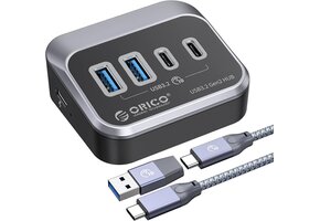 USB Hub 3.2 Gen2 10Gbps - 4 Poorten (2x USB-C, 2x USB-A) met 0.5m Kabel | 45% Korting