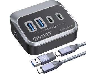 USB Hub 3.2 Gen2 10Gbps - 4 Poorten (2x USB-C, 2x USB-A) - 33% Korting