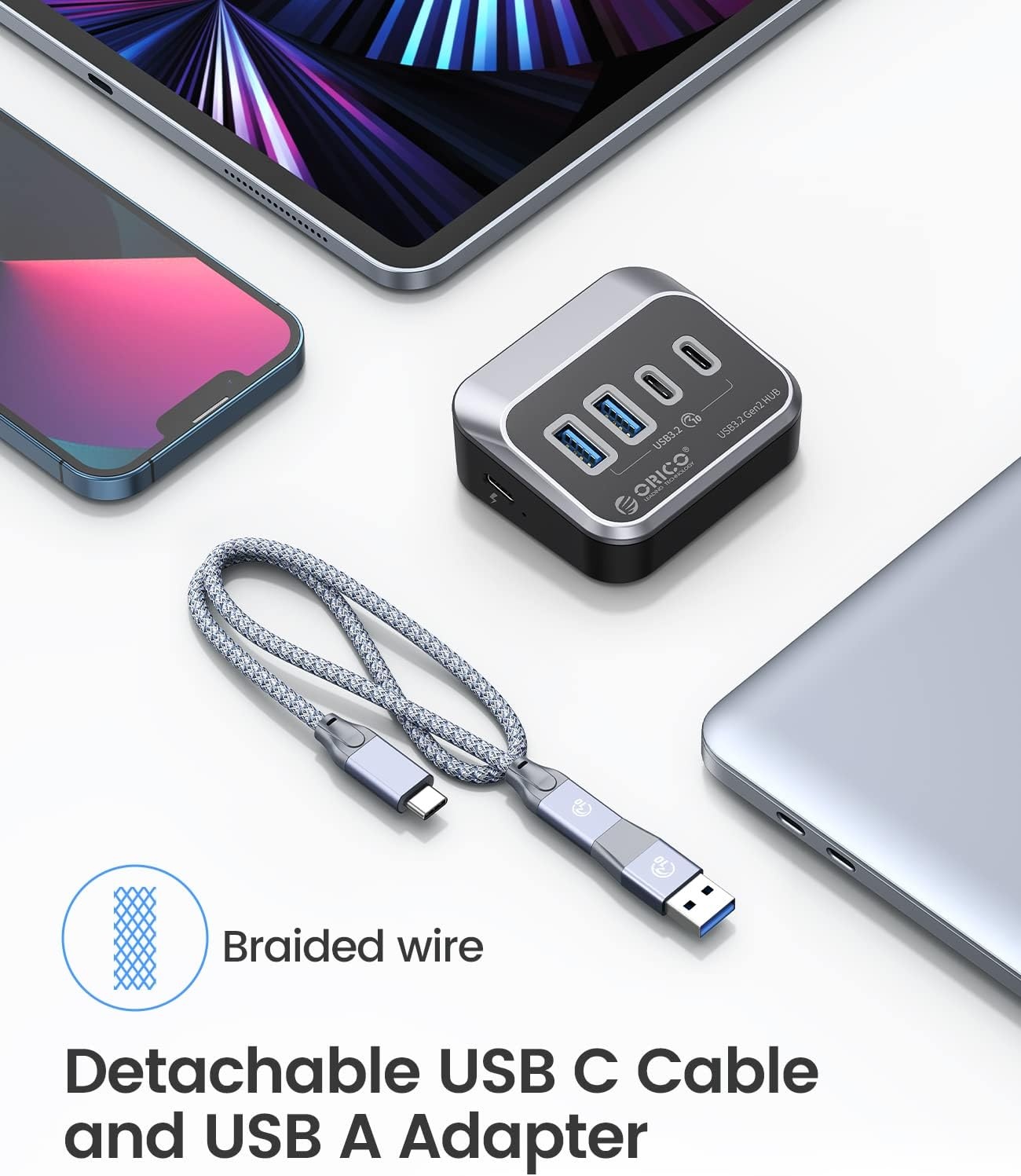 USB Hub 10Gbps met 4 Poorten (2x USB-C, 2x USB-A) - 59% Korting