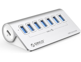 7-in-1 USB Hub 10Gbps - Aluminium - 1m Kabel - 34% Korting