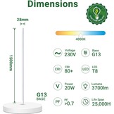 LED TL-buis T8 150cm 20W 4000K Neutraal Wit - Set van 6 (60% korting)