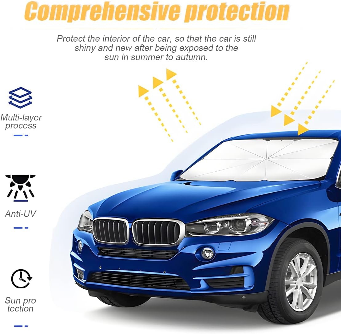 Auto Voorruit Zonnescherm 135x79 cm | Opvouwbaar met UV-Bescherming | 54% Korting