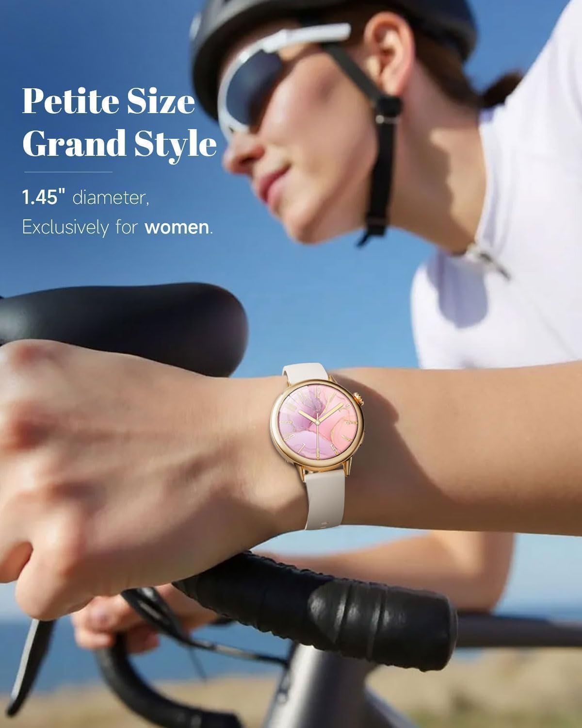 TOOBUR Smartwatch voor Dames - 37mm AMOLED - Fitness Tracker - Beige