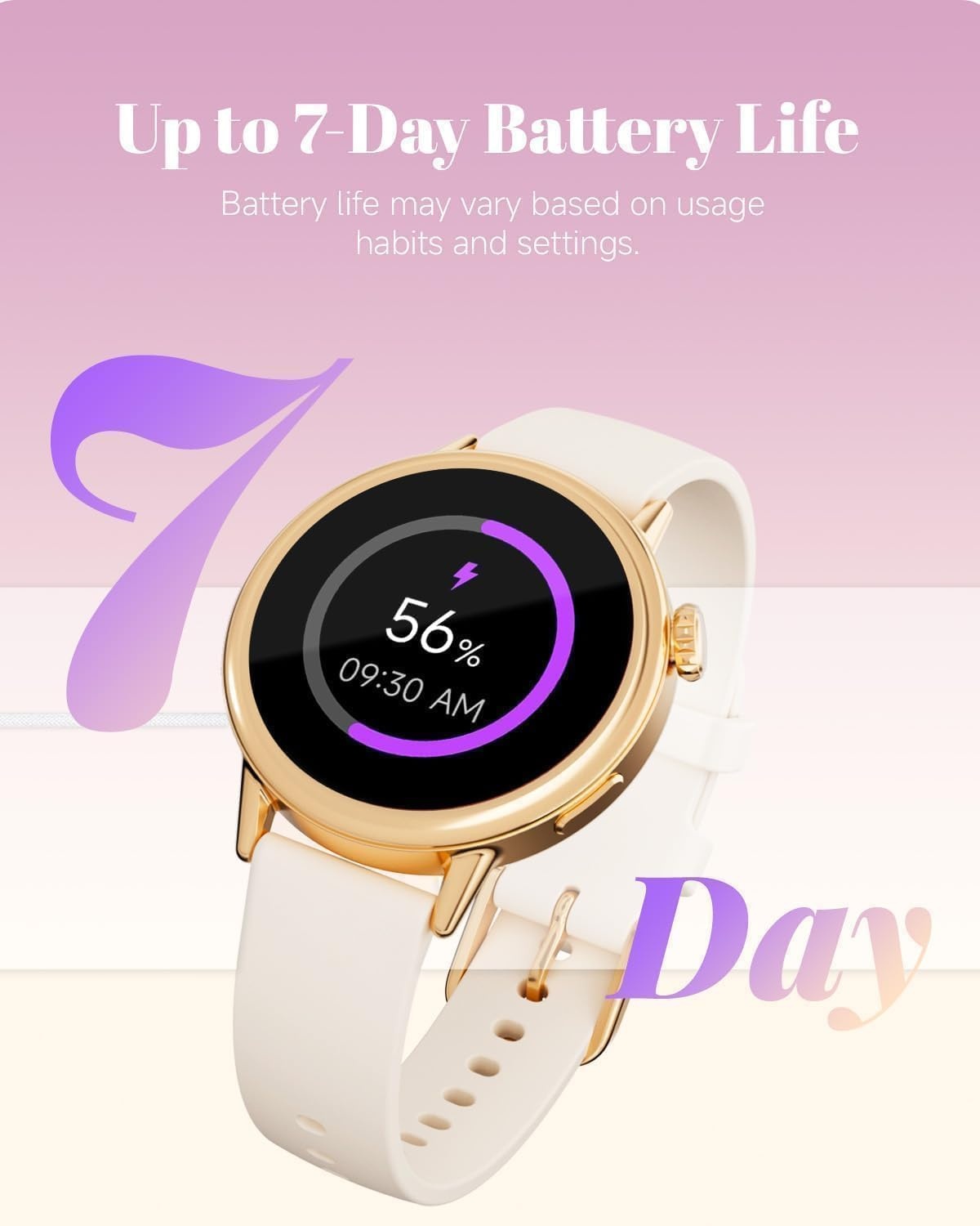 TOOBUR Smartwatch voor Dames - 37mm AMOLED - Fitness Tracker - Beige