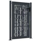 vidaXL Bamboe-design Poort Staal Antraciet 105x155 cm - 35% Korting