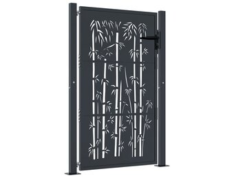 vidaXL Bamboe-design Poort Staal Antraciet 105x155 cm - 35% Korting