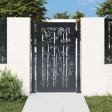 vidaXL Bamboe-design Poort Staal Antraciet 105x155 cm - 35% Korting