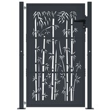 vidaXL Bamboe-design Poort Staal Antraciet 105x155 cm - 35% Korting