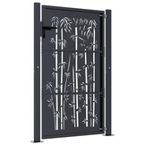 vidaXL Bamboe-design Poort Staal Antraciet 105x155 cm - 35% Korting