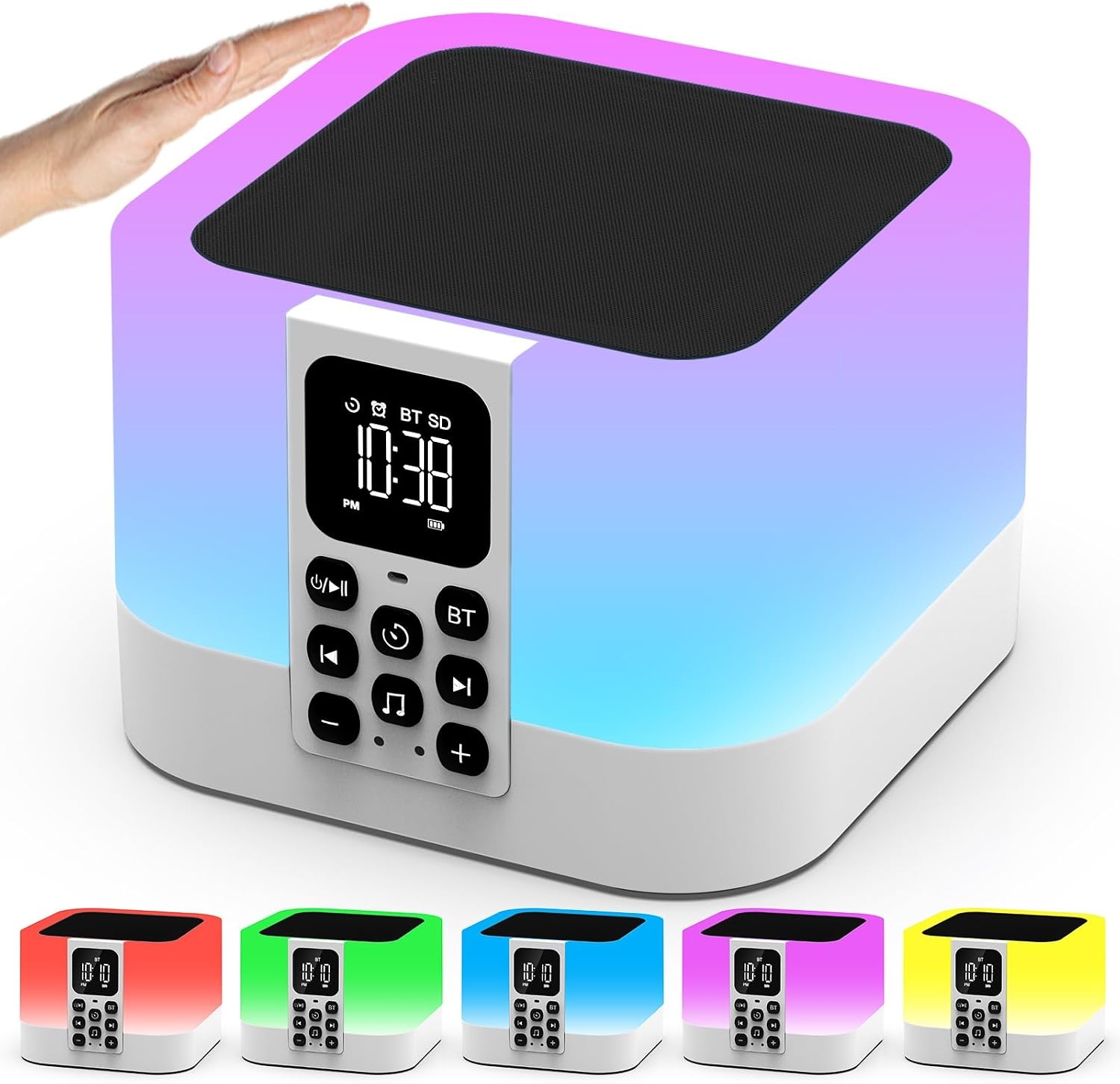 Draagbare Bluetooth Speaker 4-in-1 | Nachtlampje & Wekker met Witte Ruis | 57% Korting