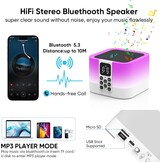 Draagbare Bluetooth Speaker 4-in-1 | Nachtlampje & Wekker met Witte Ruis | 57% Korting