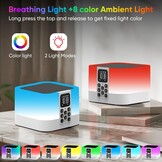 Draagbare Bluetooth Speaker 4-in-1 | Nachtlampje & Wekker met Witte Ruis | 57% Korting