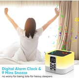 Draagbare Bluetooth Speaker 4-in-1 | Nachtlampje & Wekker met Witte Ruis | 57% Korting