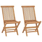 Teakhouten Tuinstoelen 2 st. Inklapbaar - 35% Korting