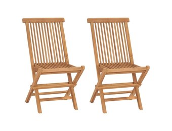 Teakhouten Tuinstoelen 2 st. Inklapbaar - 35% Korting