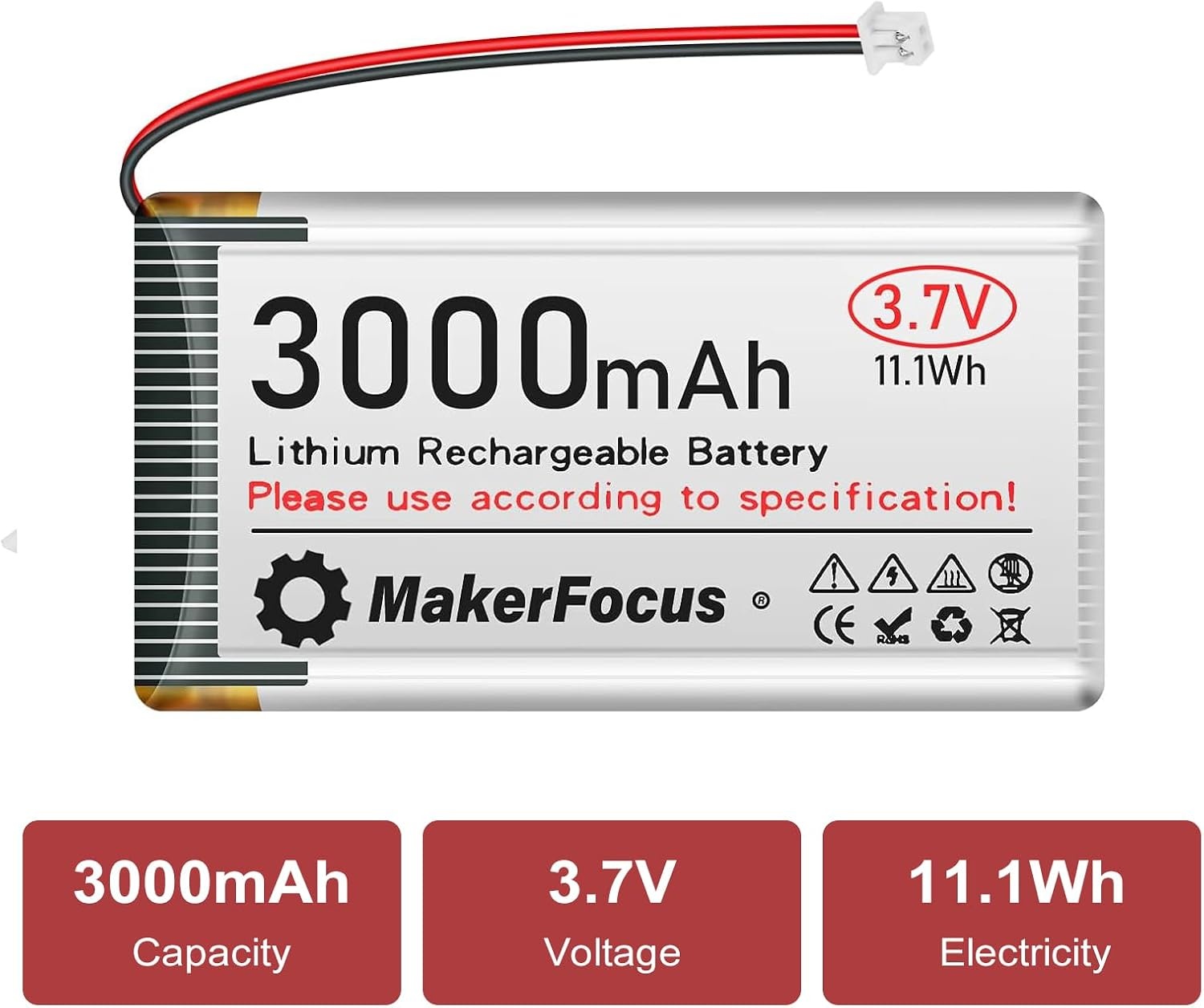 2x 3000mAh Lithium Polymeer Batterij voor ESP32 (3,7V) | 40% Korting