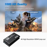 4K HDMI Capture Card (USB 3.0) - Streaming & Gaming - 28% Korting