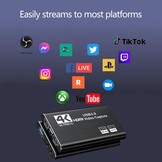 4K HDMI Capture Card (USB 3.0) - Streaming & Gaming - 28% Korting