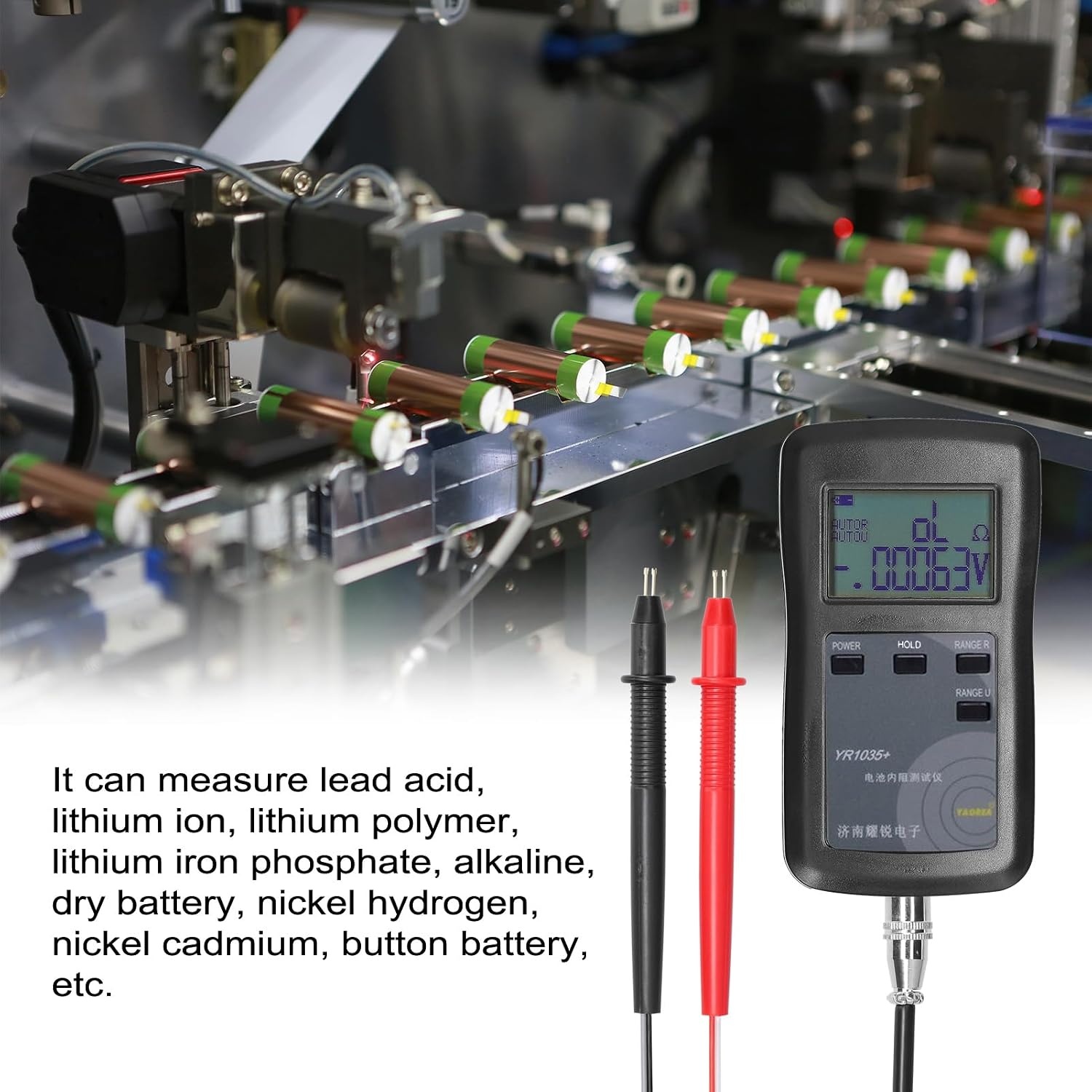 YR1035 Interne Batterij Tester 100V Zwart - 29% Korting