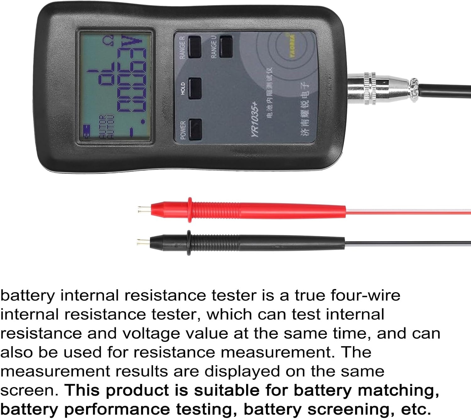 YR1035 Interne Batterij Tester 100V Zwart - 29% Korting