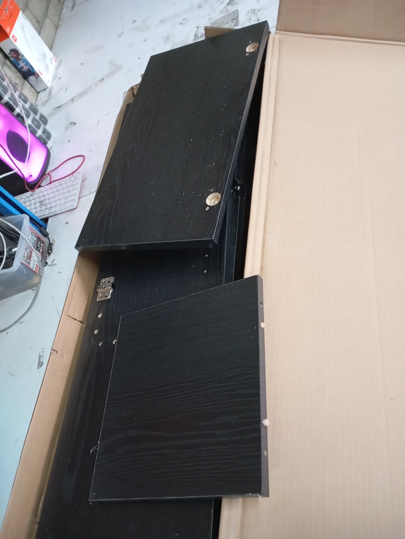 Badkamerkast Zwart Eiken 30x30x190cm - 59% Korting