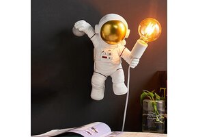 Kinderwandlamp Astronaut met E27 - Wit | 36% Korting