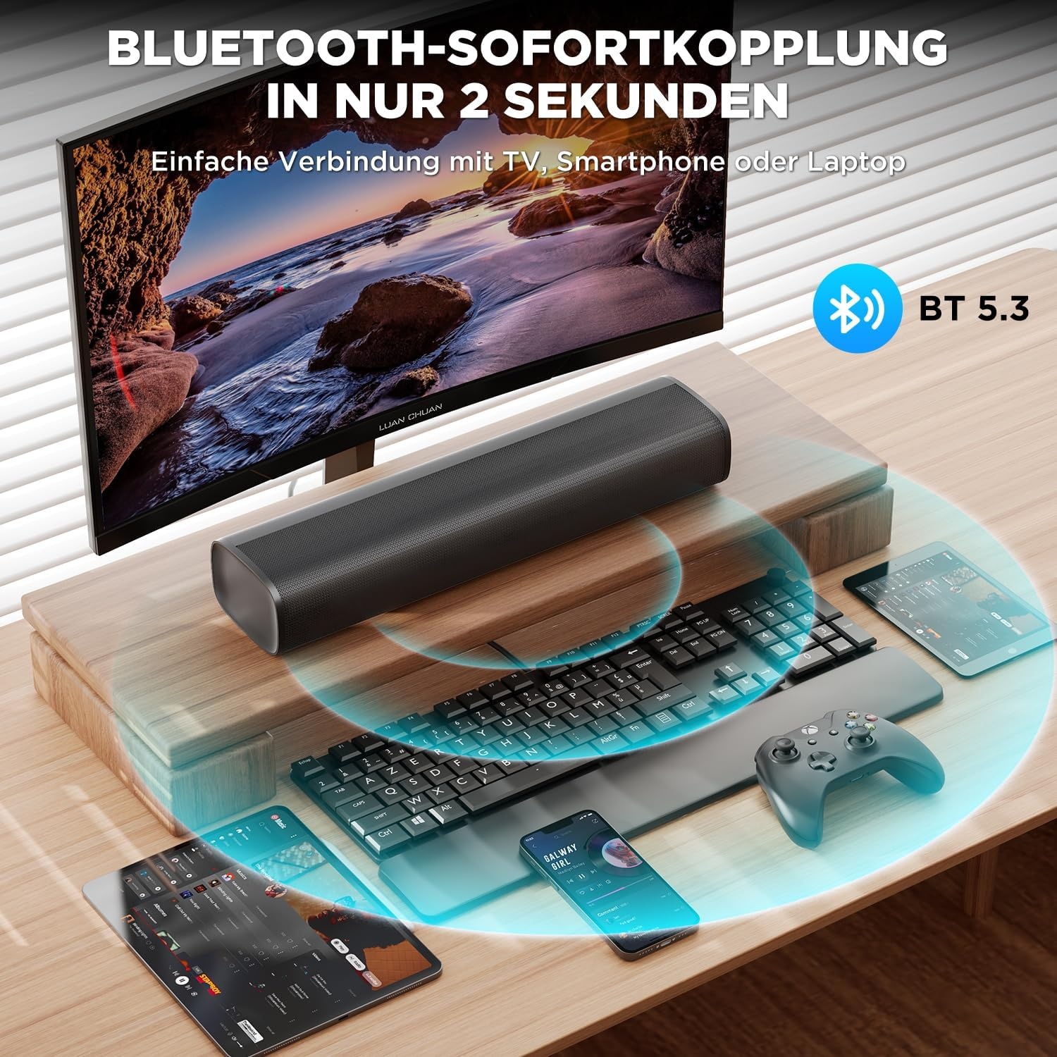 Krachtige Soundbar met Bluetooth 5.3 - 56W Home Cinema Systeem
