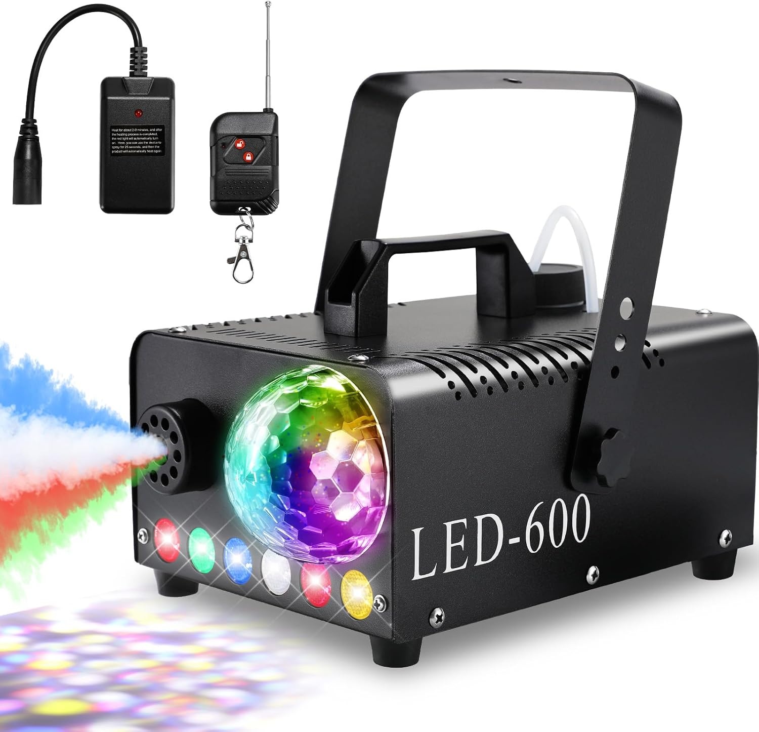 Rookmachine met Discobal & 6 RGB LED's - 600W - 29% Korting