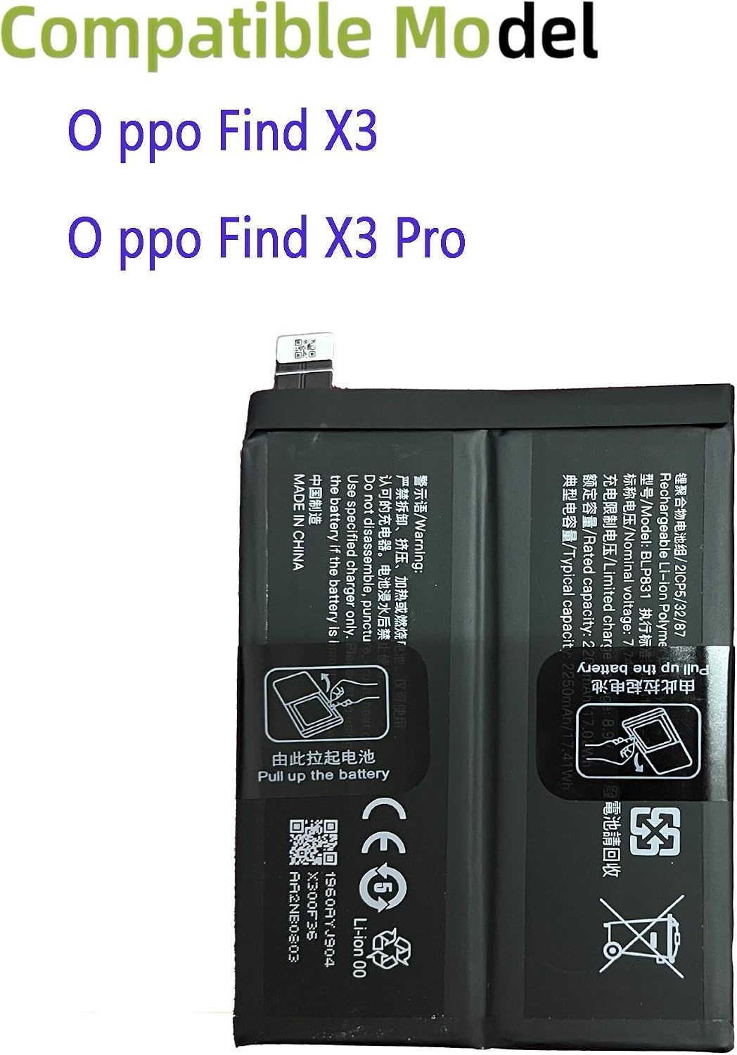 Vervangende Accu BLP831 voor O-ppo Find X3/X3 Pro (27% Korting)
