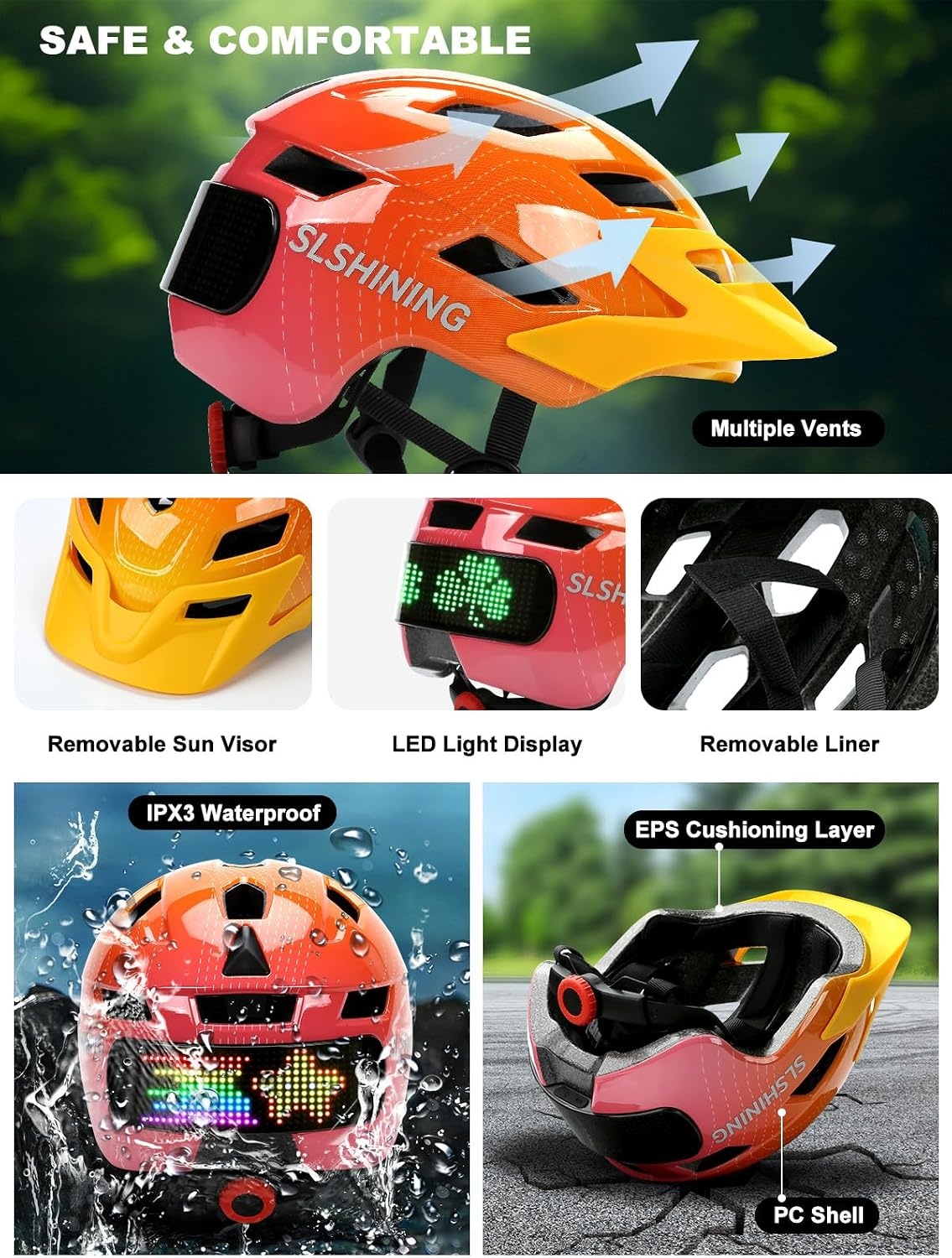 Kinderfietshelm met LED & Afstandsbediening - 28% Korting!