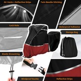 Motorhoes, outdoor, geschikt voor Honda Adventure Model CRF1100L Africa Twin CB500X, 420D Oxford-stof, waterdichte motorhoes, afdekzeil, weerbestendig, motorhoes, zeil, zwart en rood