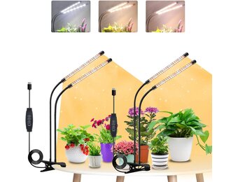 LED Groeilamp voor Planten, 4-kops Volledig Spectrum met Timer - 33% Korting