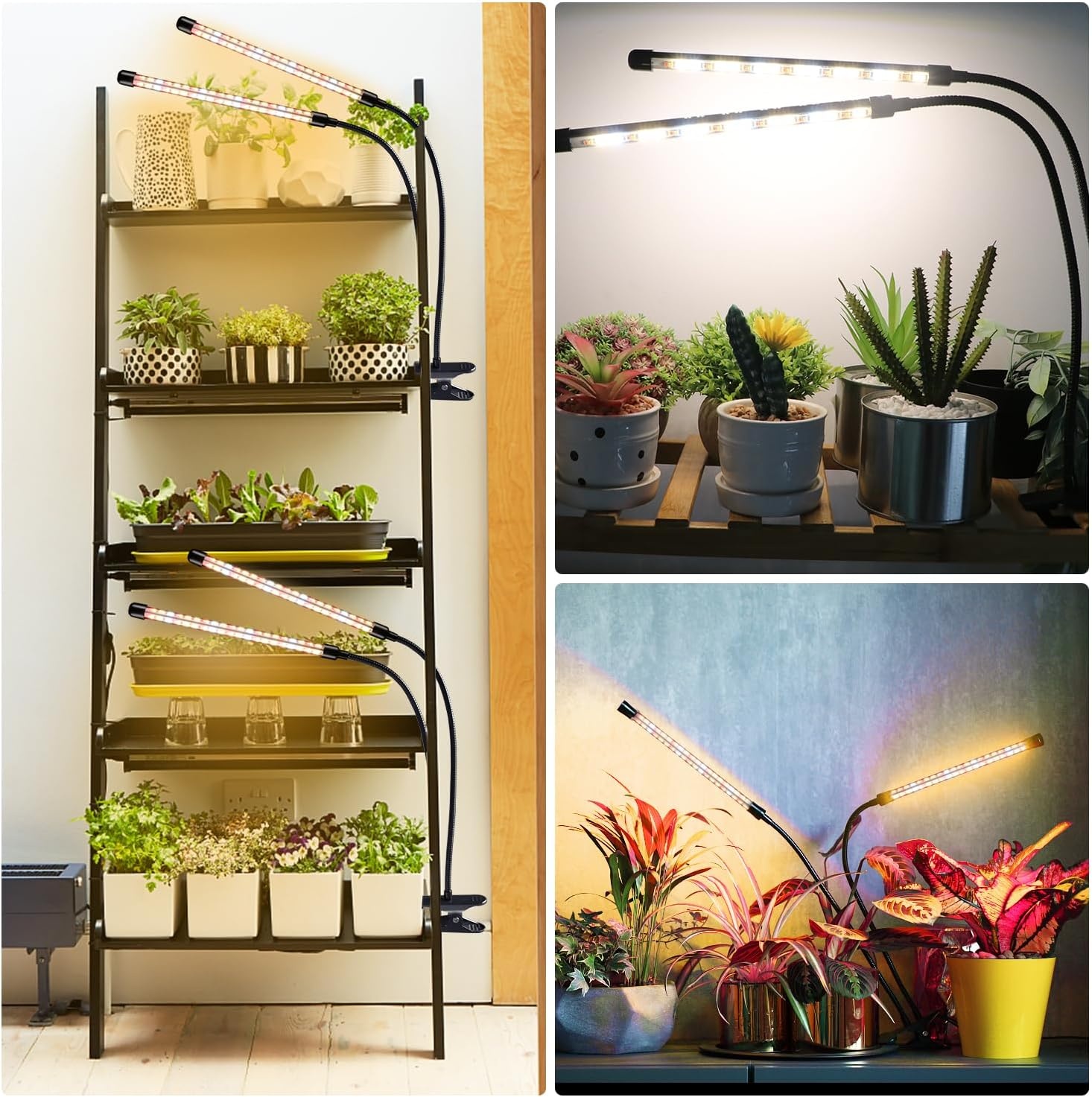 LED Groeilamp voor Planten, 4-kops Volledig Spectrum met Timer - 33% Korting