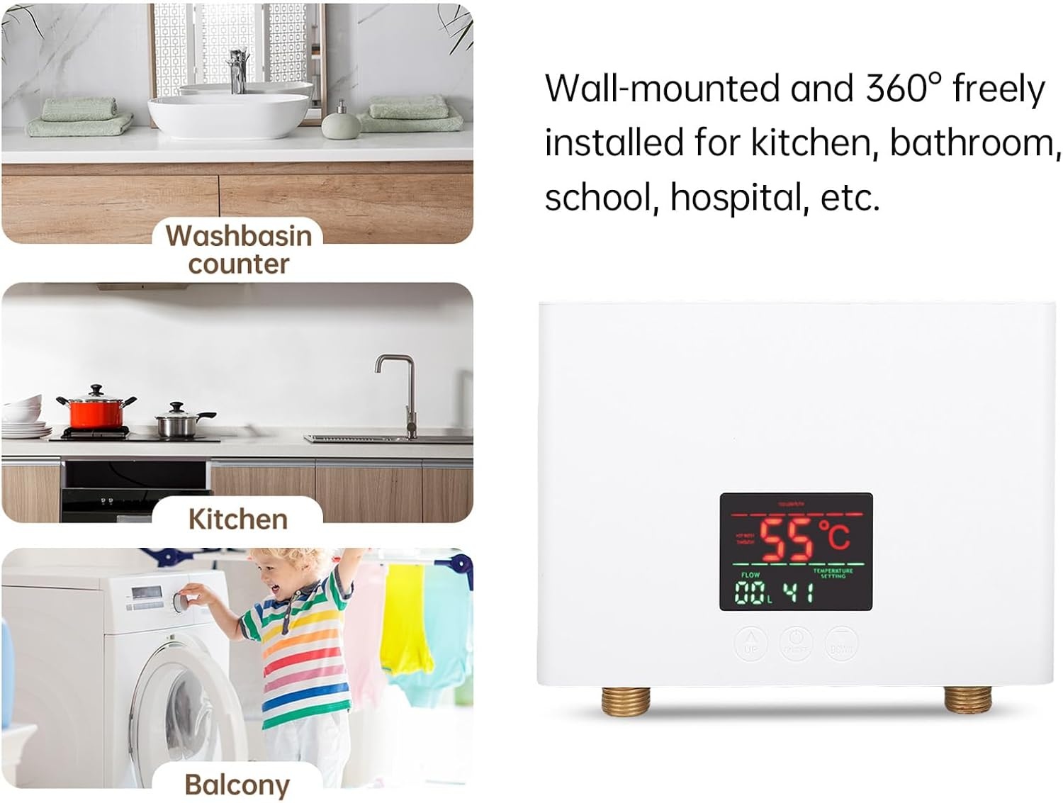 Elektrische Doorstroomboiler 5500W - Direct Warm Water - 29% Korting!