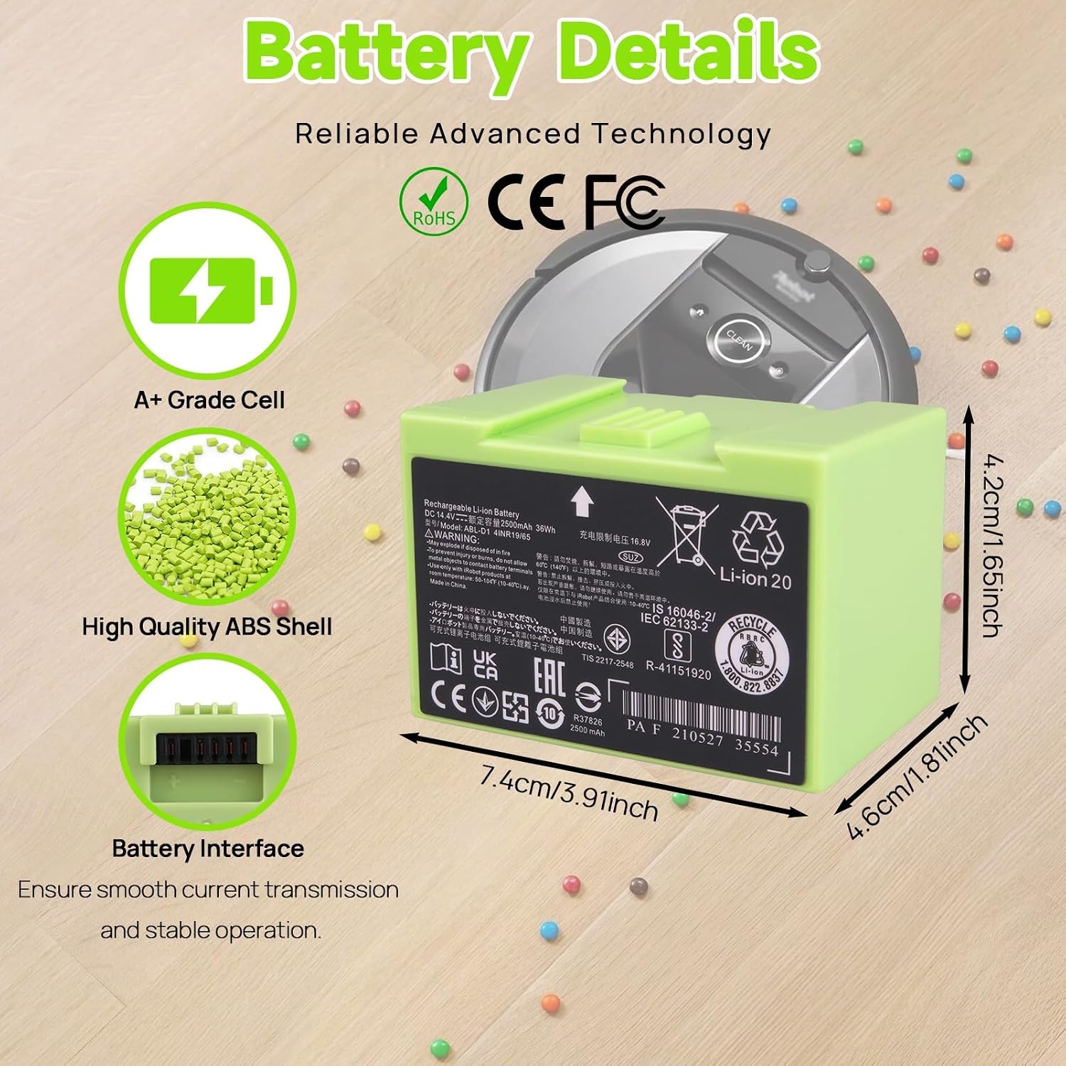 Stofzuigeraccu 2500 mAh voor iRobot Roomba (41% korting)
