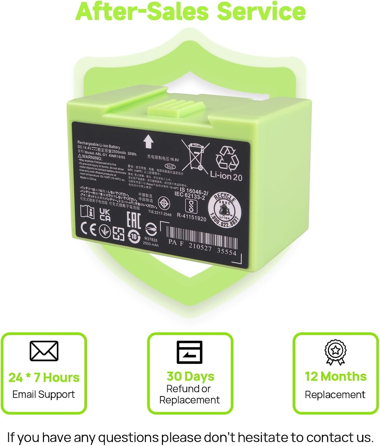 Stofzuigeraccu 2500 mAh voor iRobot Roomba (41% korting)