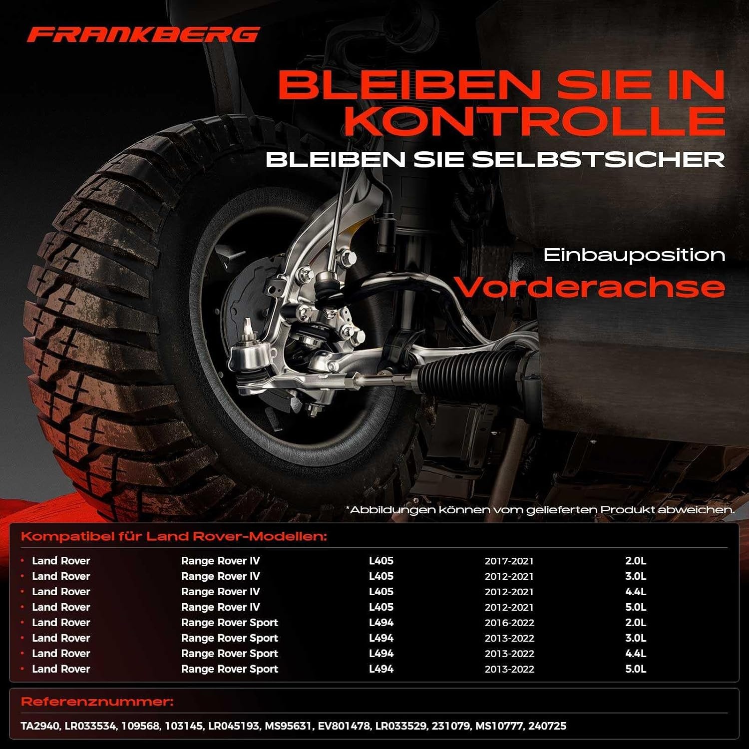 2x Spoorstangkoppen + 2x Draagarmkogels Vooras Range Rover IV L405/Sport L494 (57% korting)