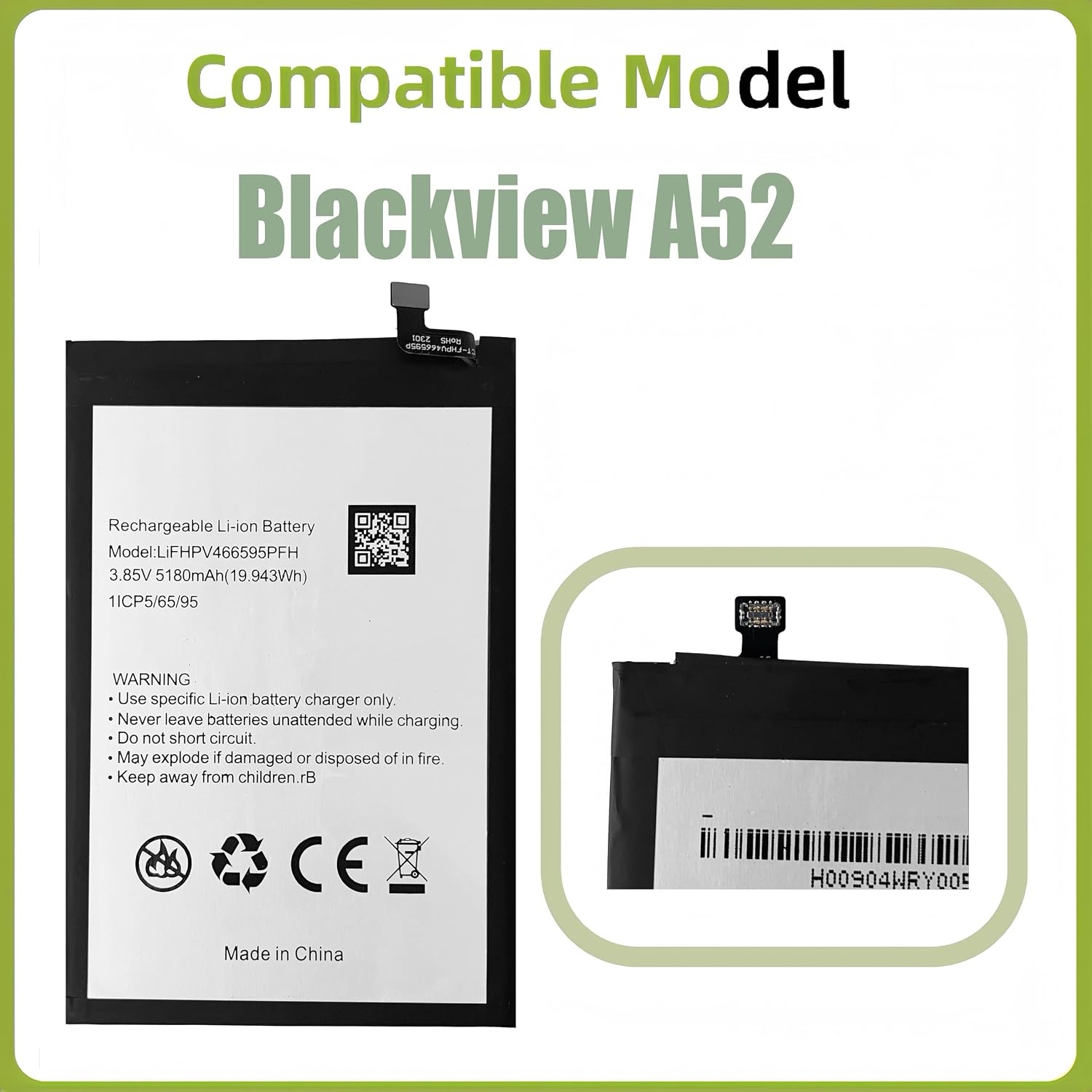 Vervangende Accu voor Blackview A52 - 5180 mAh - Incl. Gereedschap - 54% Korting