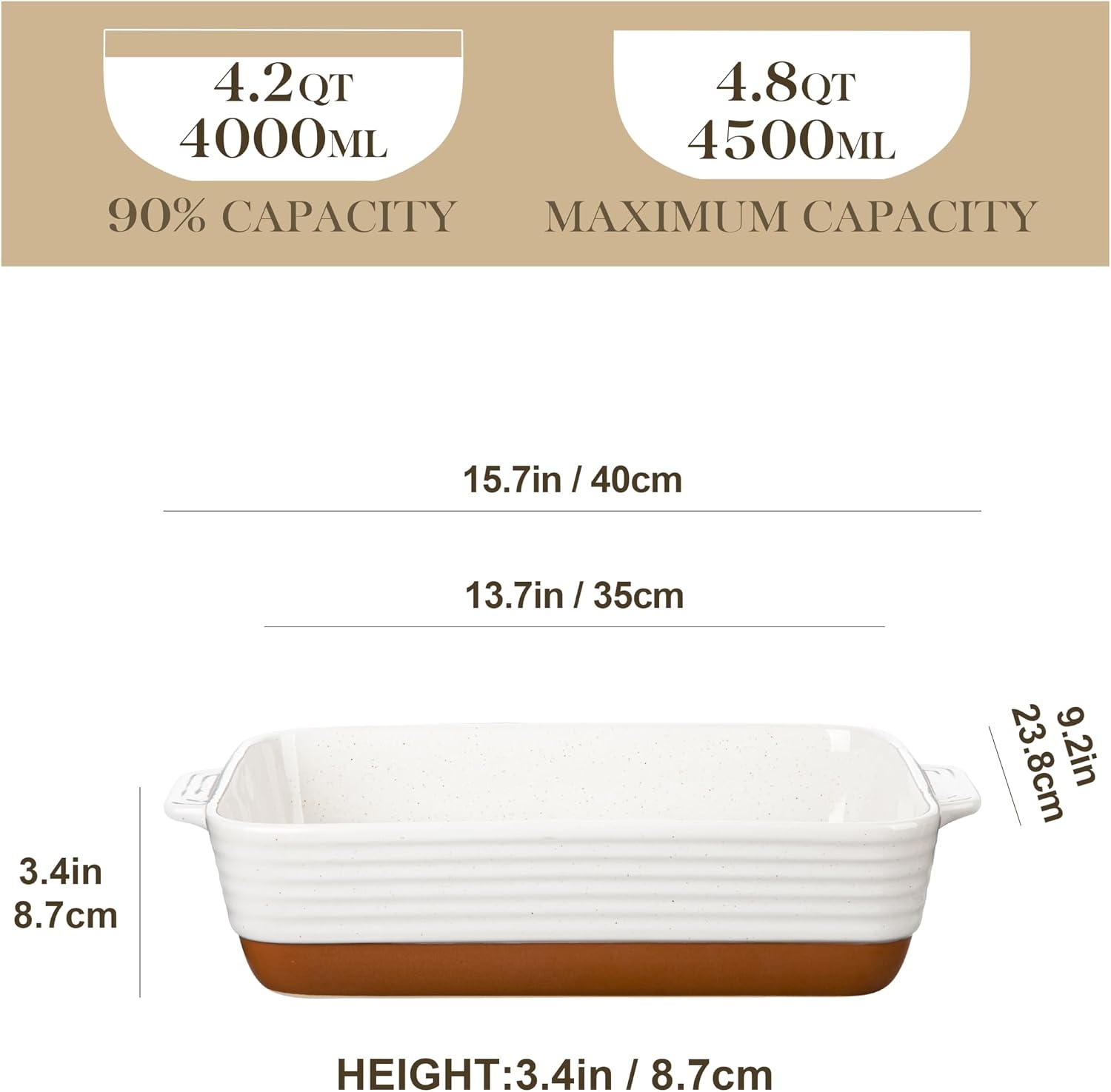 Ruime Ovenschaal Keramisch 35x24 cm, 4.8L - 57% Korting!